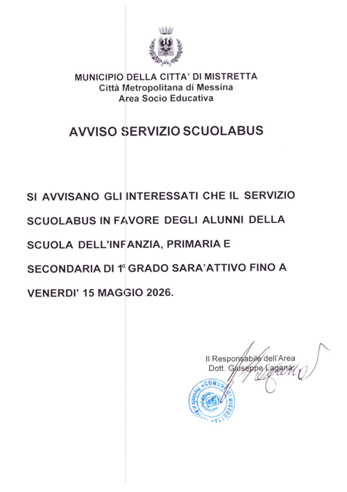 Sospensione Servizio Scuolabus